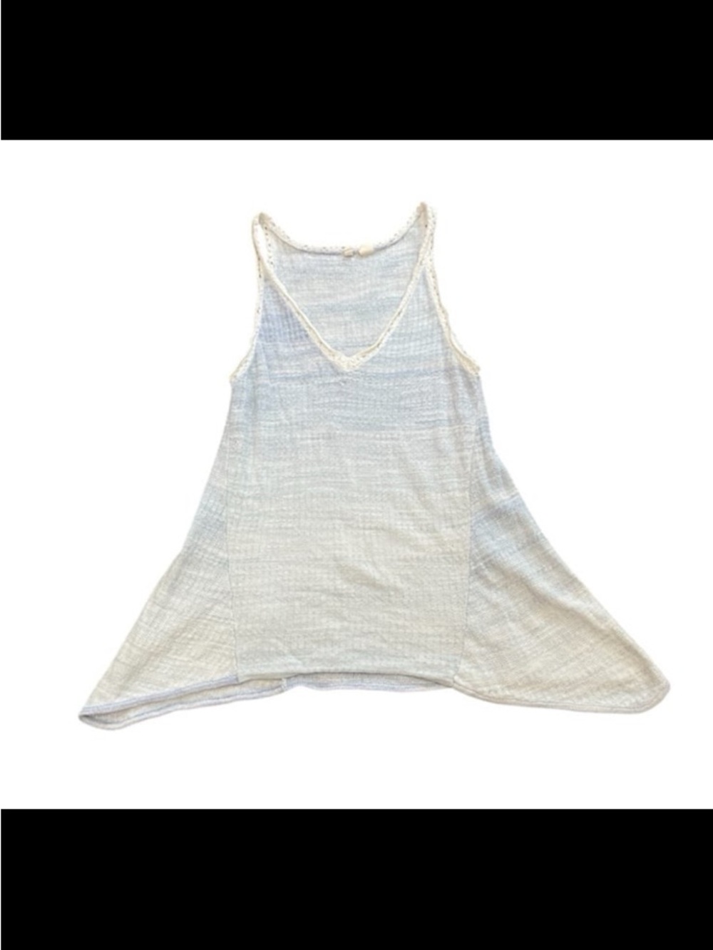 Moth Anthropologie Cotton Blend Blue/ White Ombre Knit Tank Top | Medium
